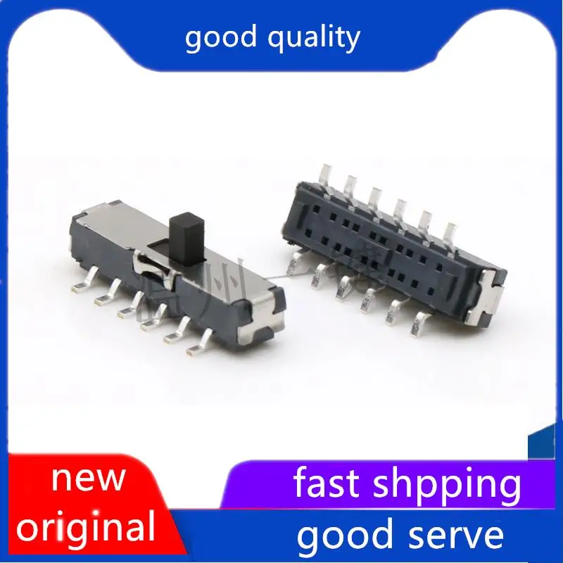 10pcs original new MST-42D01 Small toggle switch double row 12 pin 2-speed vertical SMD sliding accessory fluctuation mini