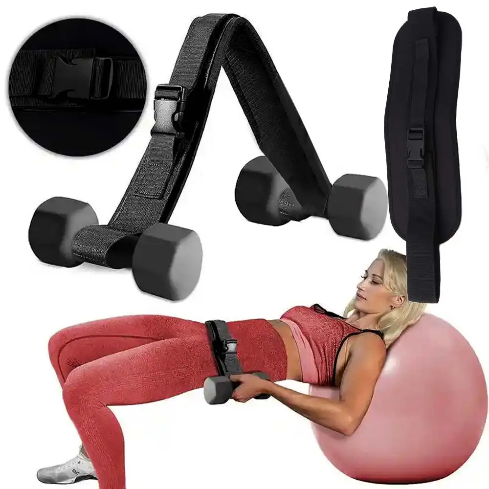 Non-Slip Grip Hip Thrust Belt Adjustable Easy to Use Weightlifting Strap Stronger Load-Bearing Safety Heavy-Duty Dumbbell Band