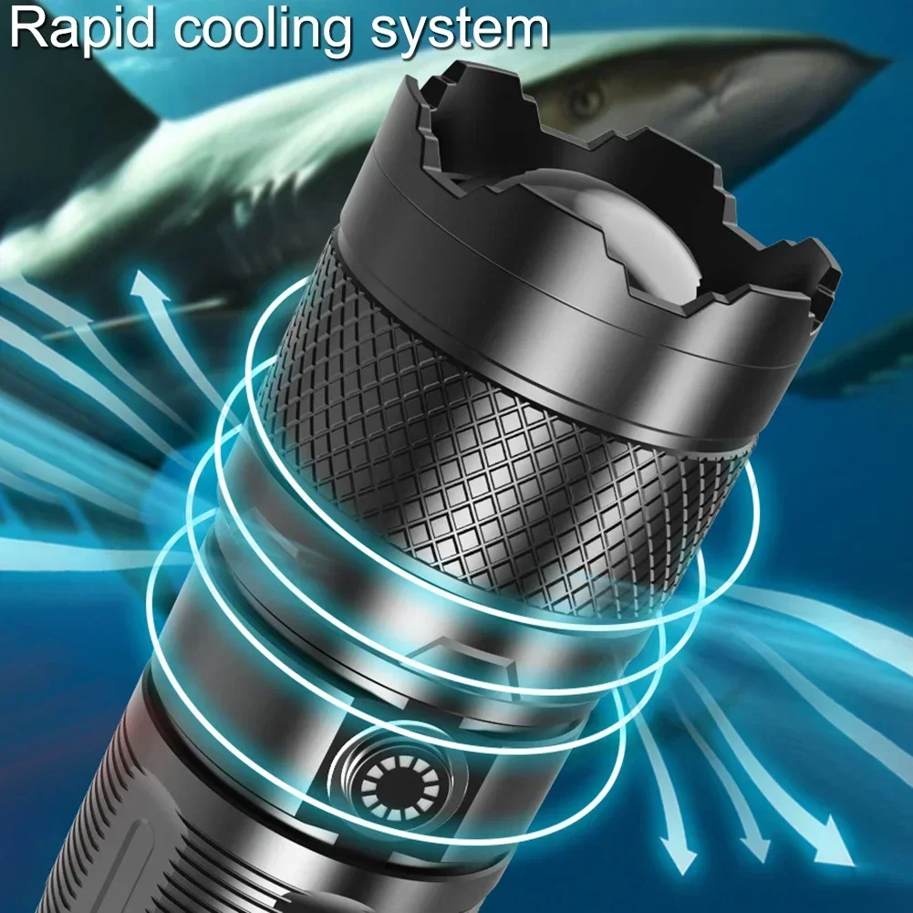 Super Long Range Torch High Power LED Flashlight USB Rechargeable Strong Light Lamp Outdoor Portable Lantern Waterproof