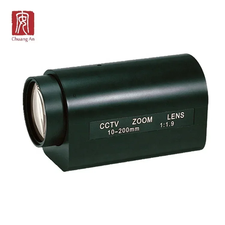 C Mount 1/2 Inch CCTV Lens with Auto Iris 10-200mm Motorized Zoom Lens