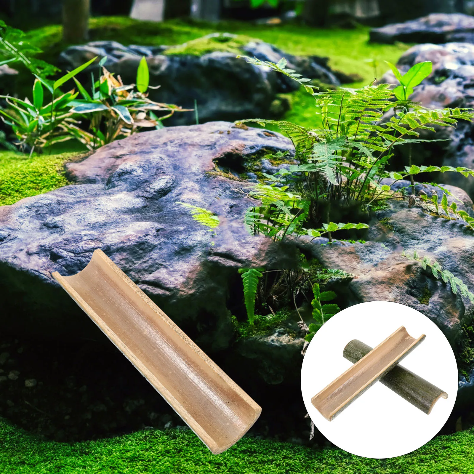 

2 Pcs Fountain Bamboo Canal Garden Water Decor Waterfall Indoor Fish Tank Decorations Fountains
