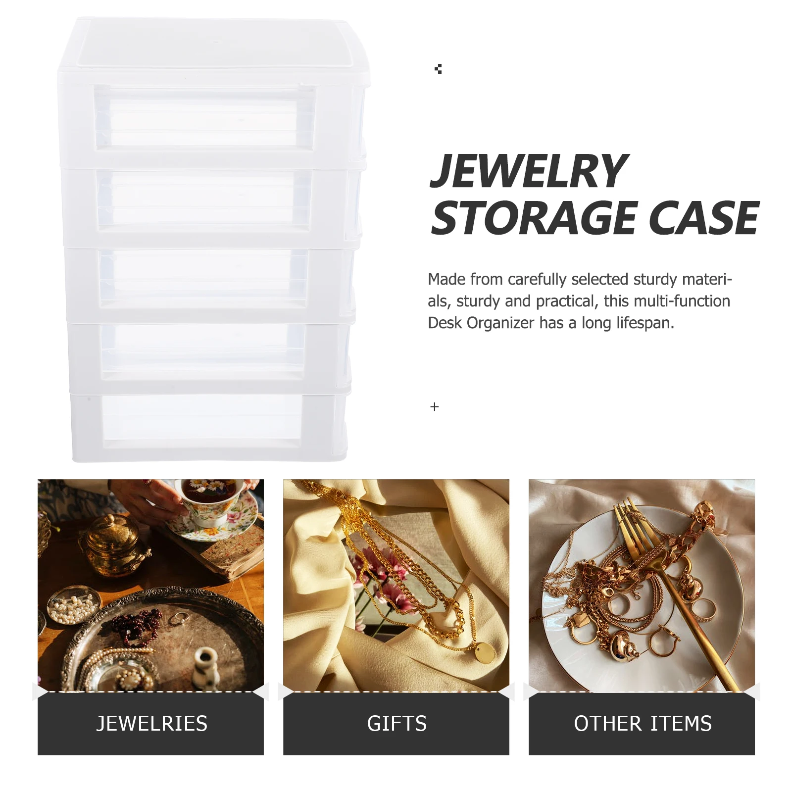 

Drawer Storage Cabinet Box Container for Desk with Multi-layer Pp Organizer Drawers