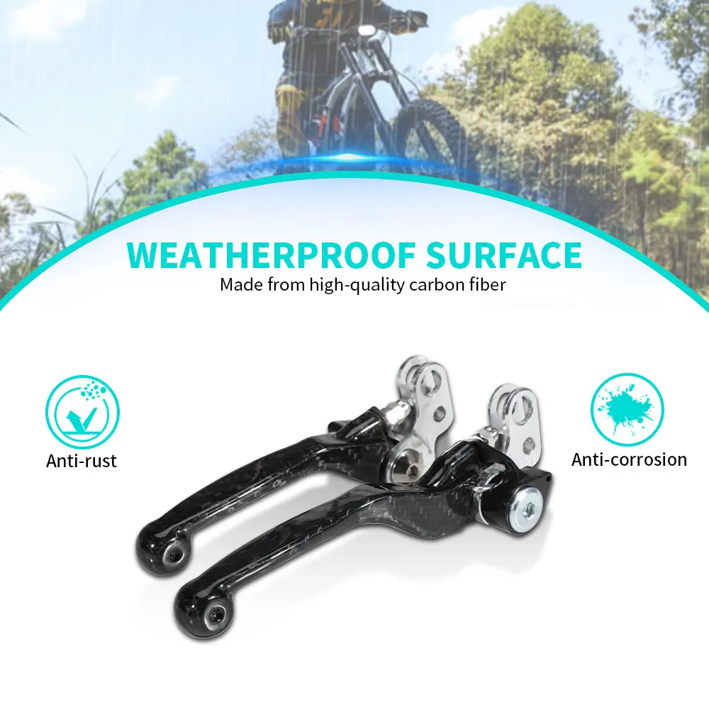 Immagine 6: Funparts Set leve freno frizione moto manubrio pieghevole in fibra di carbonio per accessori moto Surron Lightbee S/X