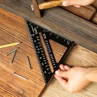 New 7Inch Triangle Ruler Measurement Tool Aluminium Alloy Carpenter Tools Inch Metric Angle Ruler Speed Square Woodworking Tools