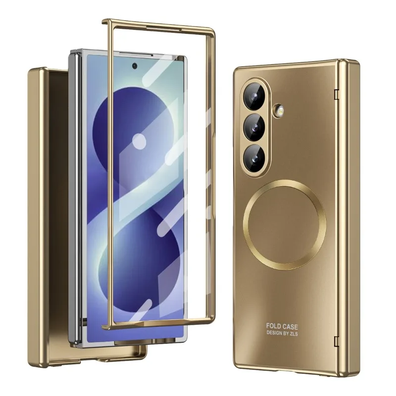 For Samsung Z Fold 8 Ultra Electroplating Process Tempered Glass Film Lens Hinge Protection Wireless Charging Shockproof Cover