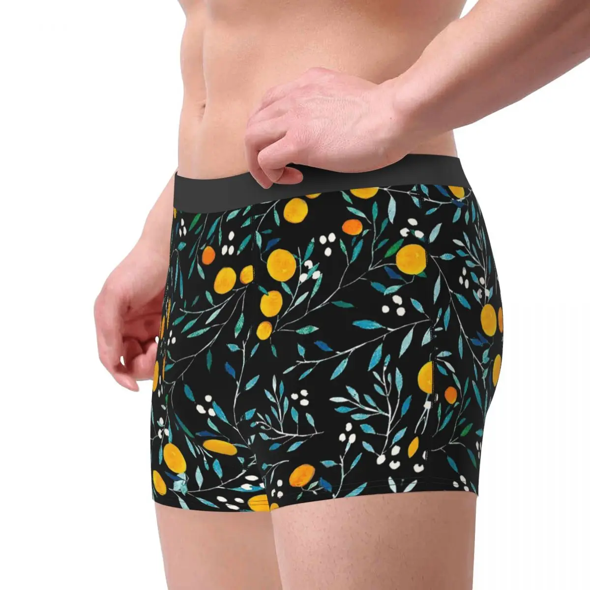 Oranges On Black Underpants Breathbale Panties Men's Underwear Comfortable Shorts Boxer Briefs