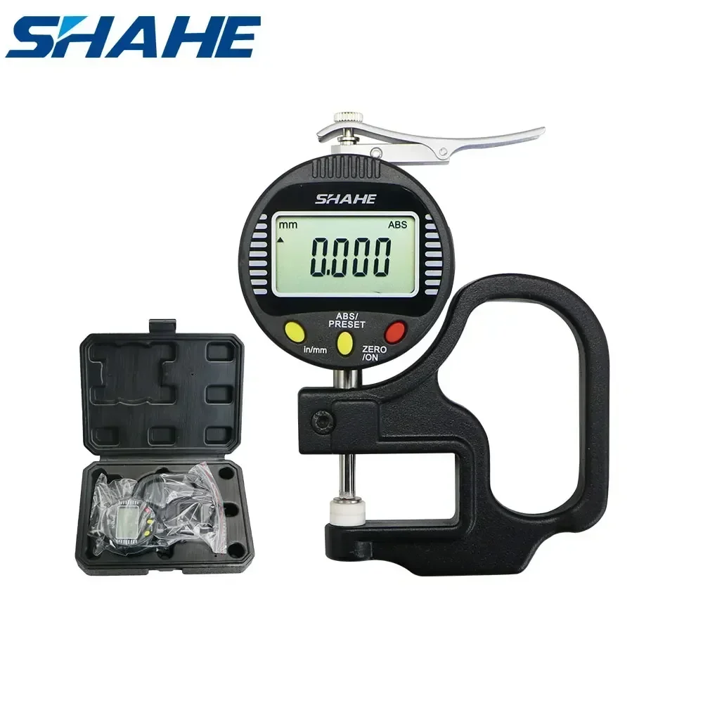 0-10mm SHAHE Digital Thickness Gauge 0.001mm Micron Thickness Gauge Glass/Leather Thickness Gauge