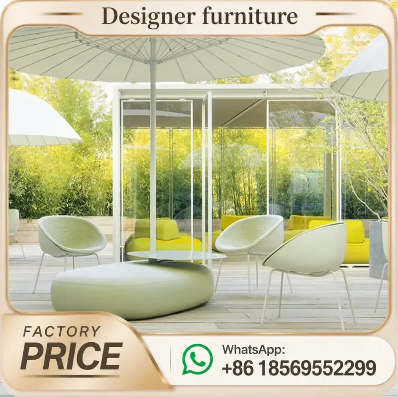 Outdoor Rope Weaving Sofa Set Metal Frame Waterproof Patio Garden Furniture For Hotel Resort Restaurant Villa Leisure