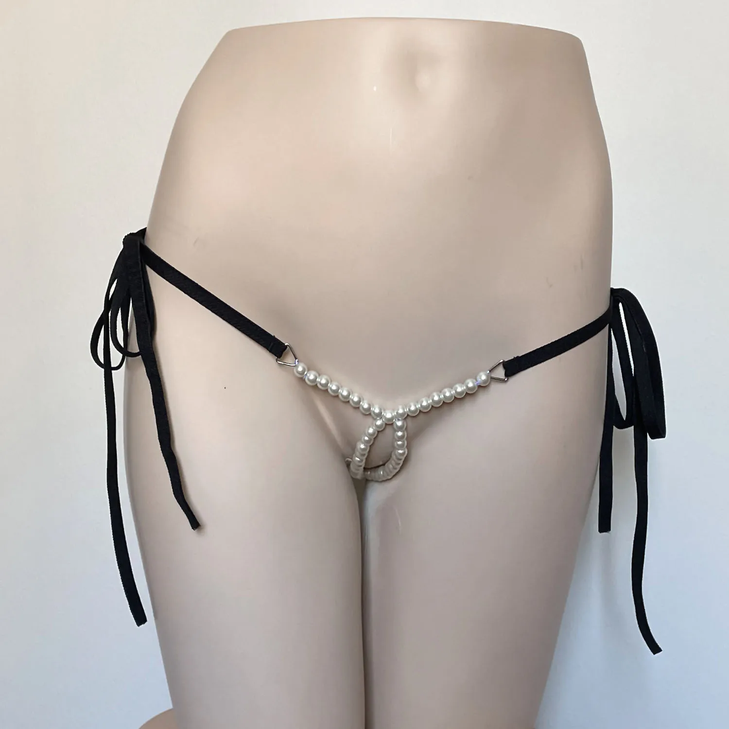 DEKA Women\'s Panties Swimming Open Crotchless Pearl Mini Micro Bikini Thongs G-Strings Swimsuit Briefs Exotic Lingerie Underwar