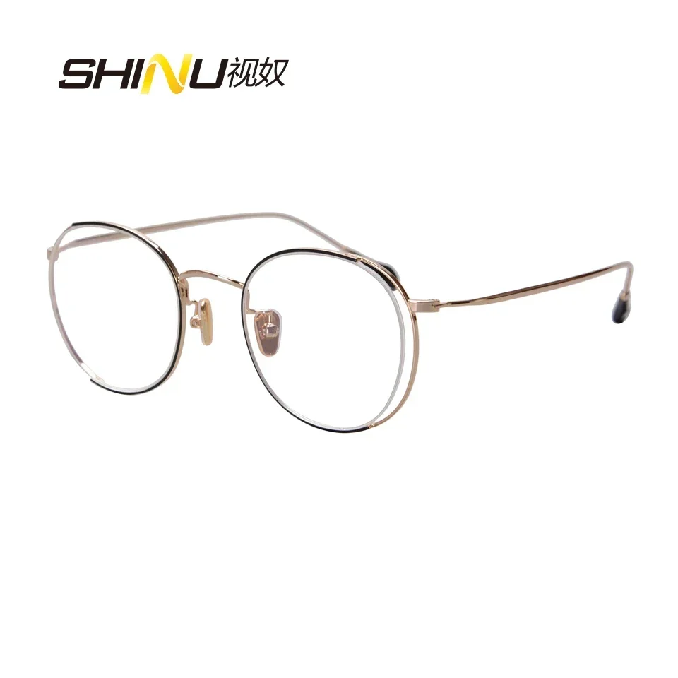 plus vision glasses for women multifocal grade glasses near and far myopia prescription glasses for women round metal glasses