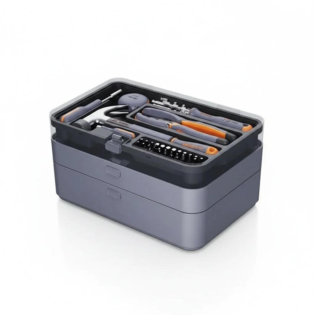 

Home Hardware Toolbox, Large Multifunctional Tool Set, Hand Tool Combination Box, Plastic Tool Box, Home Maintenance Kit
