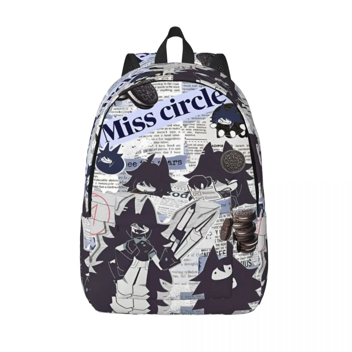 

Miss Circle Cartoon Cool Backpack Outdoor High School Work Fundamental Paper Education Daypack Men Women College Shoulder Bag