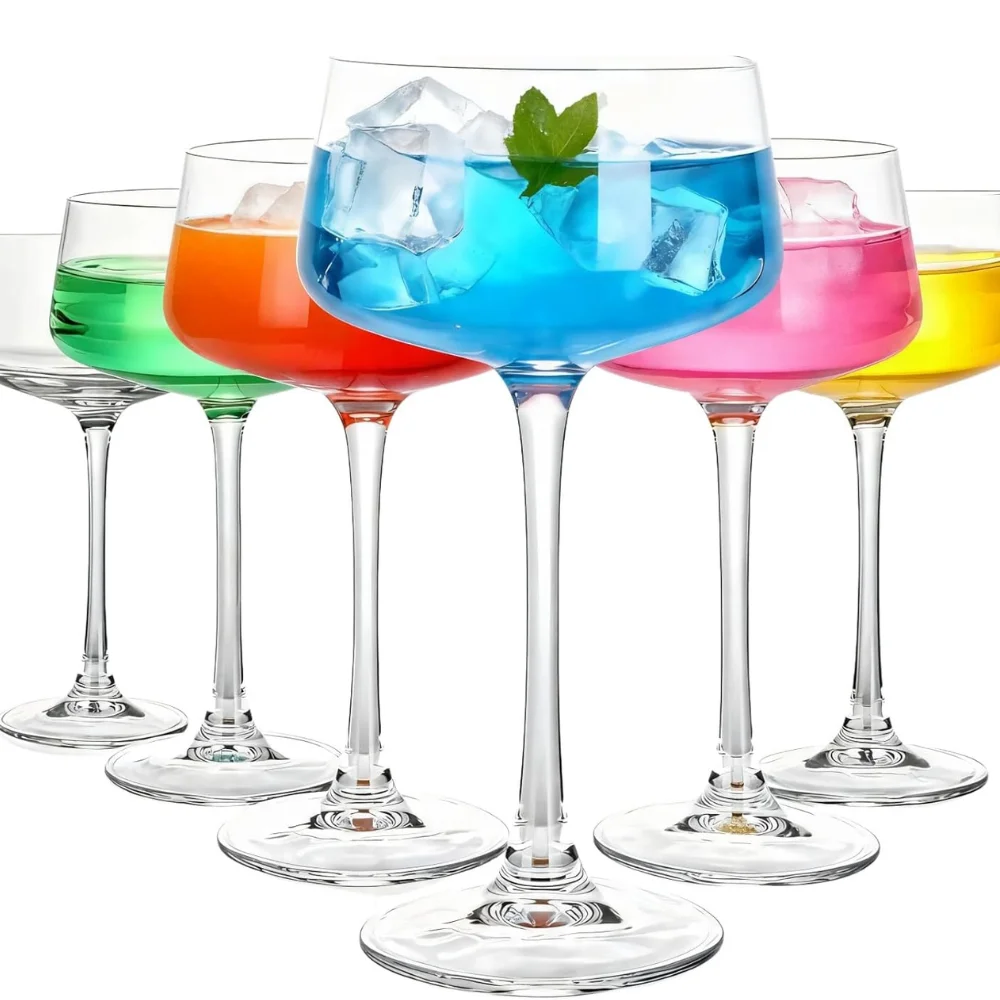 

Martini Glasses Set of 6 8Oz Coupe Cocktail Glasses Hand Blown Premium Crystal Cocktail Glass for Bar Perfect for Bar, Cocktails