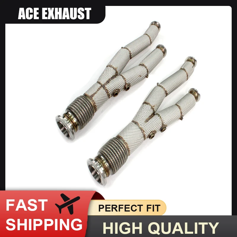 

ACE Car Accessories Exhaust Downpipe for Lamborghini Aventador LP700 LP740 LP750 6.5 V12 SUS304 Exhaust pipe with Heat Shield