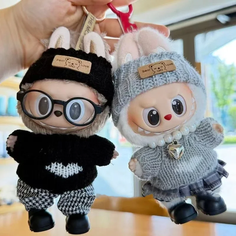 

Одежда для лабу, наряд, свитер, юбка JK, брюки с клетчатой юбкой Love, для 15 см, 17 см, Ropa labubu, аксессуары для кукол Big in Energy