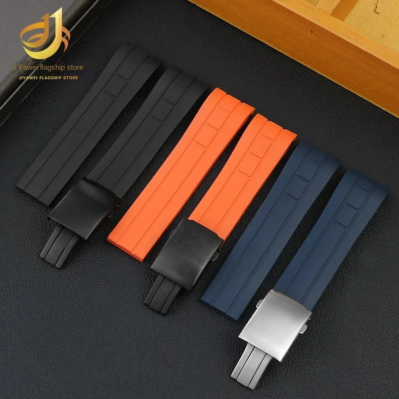 For Mido helmsman M005/M026/M025 orange rudder  Arc Mouth Watch Band 22mm 23mm male curved silicone Strao Bracelet