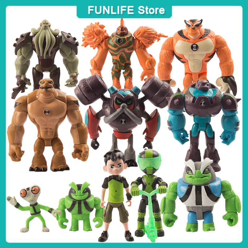 Anime Ben Figure Tennyson Omnitrix Four Arms Wildmutt Rath Grey Matter Model Action Figures Alien Toys Dolls Kids Gifts