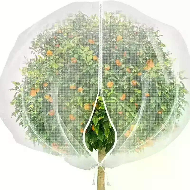 Large Fruits Tree Netting Cover With Zipper And Drawstring Garden  Netting Transparent Bird Plant Barrier Mesh Screen