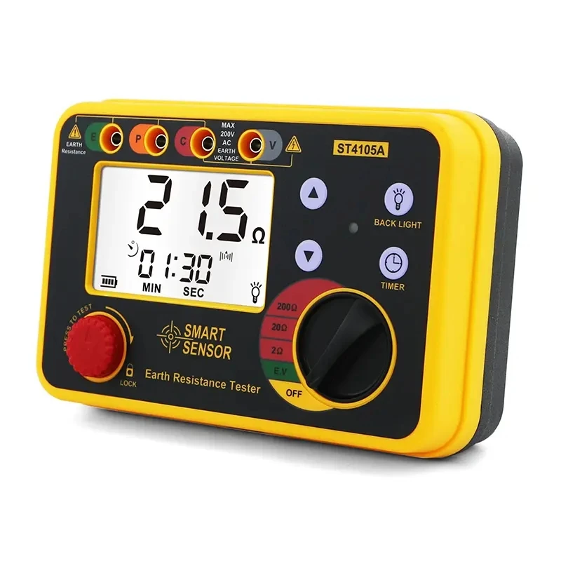 Digital Display Earth Resistance Tester, aterramento medidor para indústria eletrônica