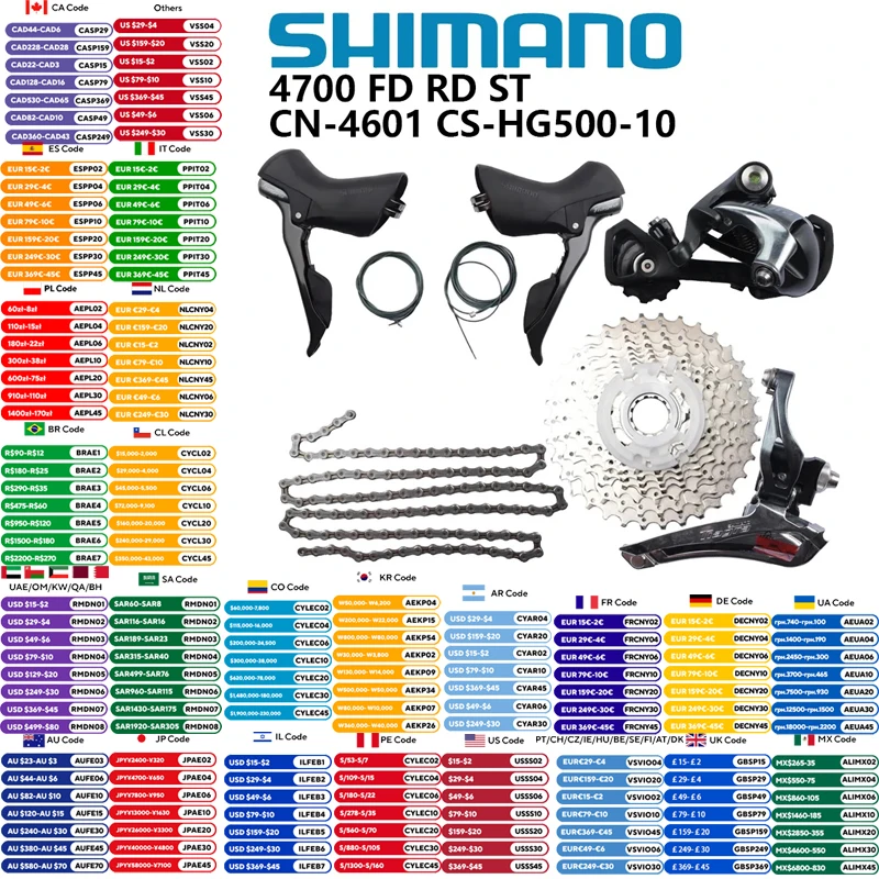 SHIMANO Tiagra 4700 10S groupe manette de vitesse dérailleur avant dérailleur arrière HG500-10 Cassette 4601 chaîne pour vélo de route Original