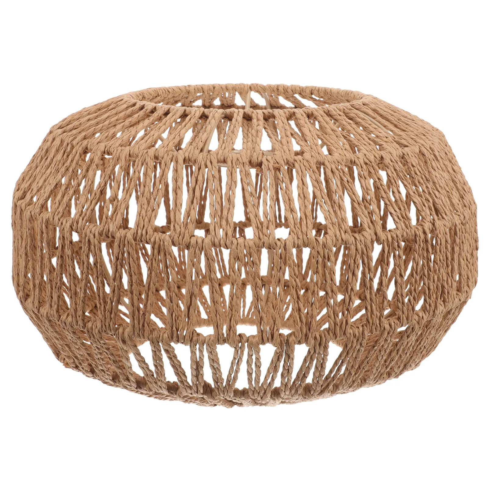 

Woven Vintage Lampshade Hanging Light Cover for Ceiling Bedroom Home Hotel Decoration Paper Rope Metal Lamp Shade
