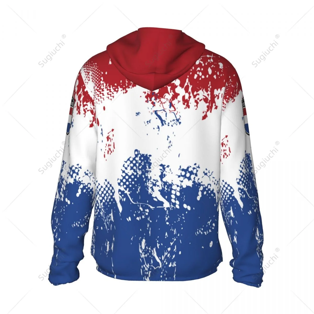 Nederland Vlag Zonbescherming Hoodie Zonnebrandcrème Kleding Vissen Fietsen Snel Droog Lange Mouw Met Rits Polyester