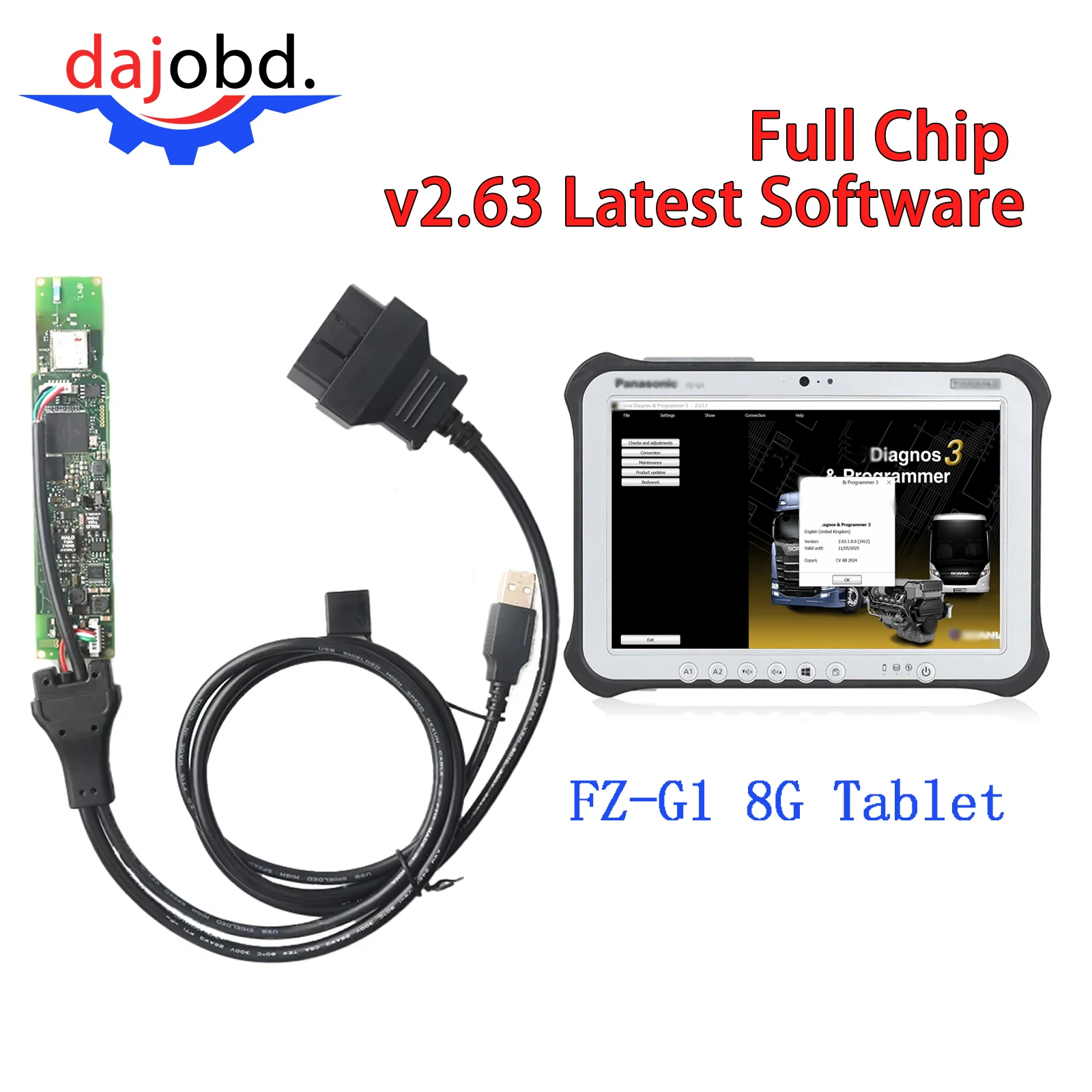 2024 Installed the latest V2.53.5/V2.63.1 V-i3 SDP3 Diagnostic Tool Plus Used FZ-G1 8G tablet pc and v-i3 Scanner Software