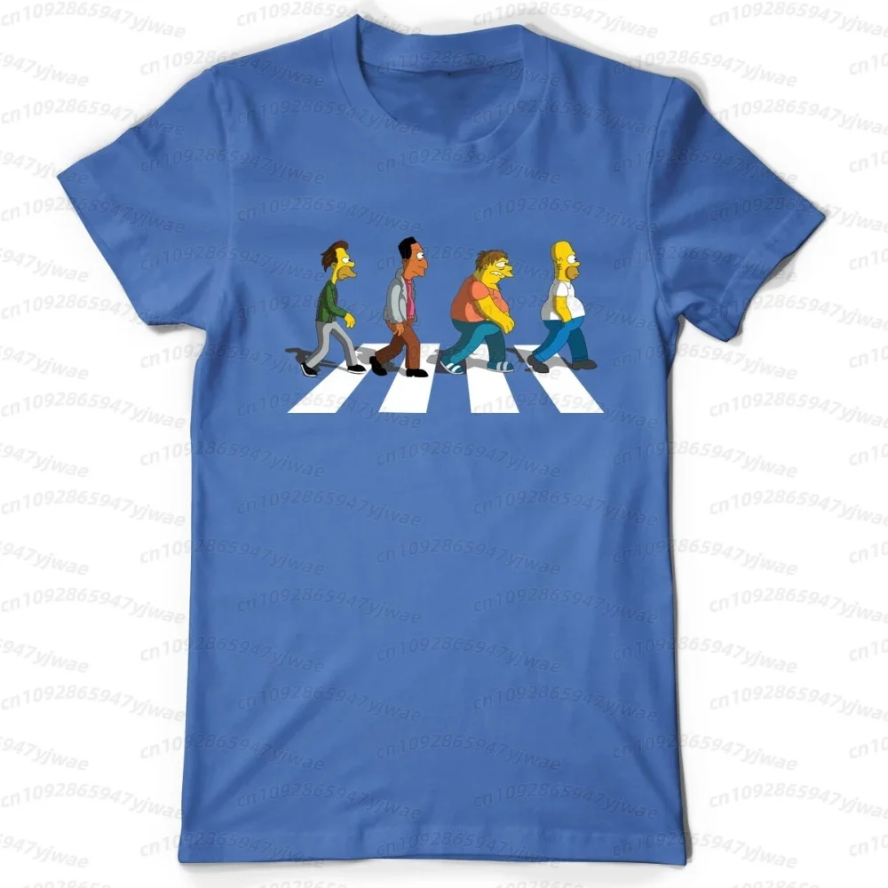 2026 Men Simpsons Dad Sidewalk Short Sleeve T Shirt Men Aesthetic Design Graphic Casual Streetwear Fashion Gift Top Men T Shirt view 5