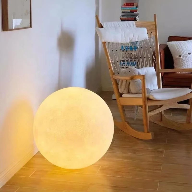 Led Floor Lamp ins Resin Night Light Home Living Room Garden Decoration Moon Floor Lamp