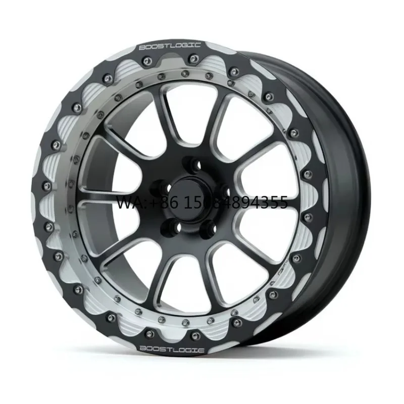 

New 4x4 SUV Truck Aftermarket 18-19 Inch Wheels Rims Forged Beadlock Style Two-Tone Aluminum Alloy 8j Width with Included Bolts