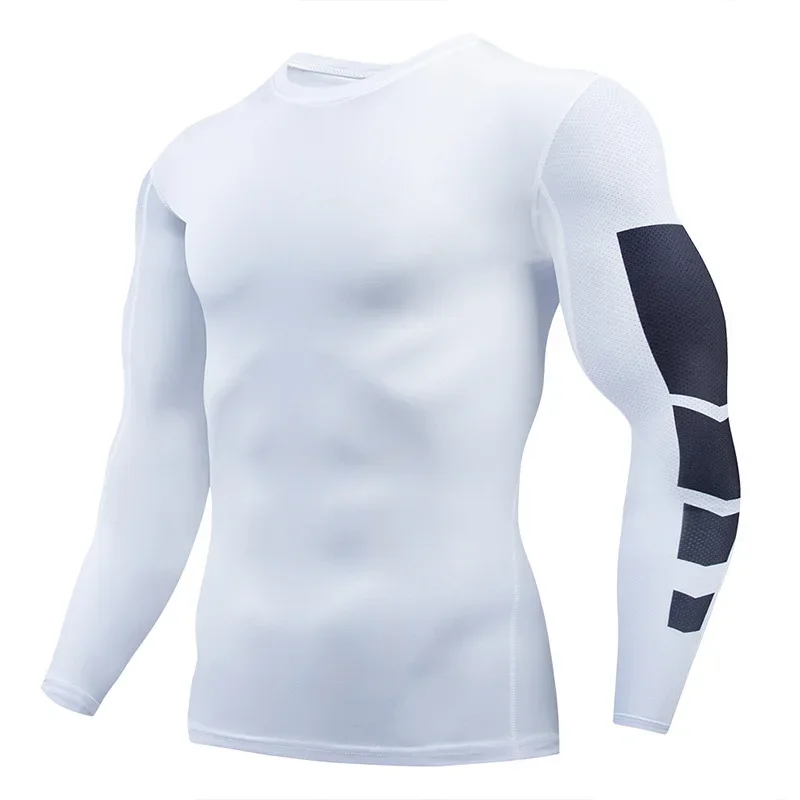 

Spring Men's Gym Tights T-Shirts Running Training Elastic Outdoor Cycling Sweatshirt Dry Fit Breathable Compression Tops