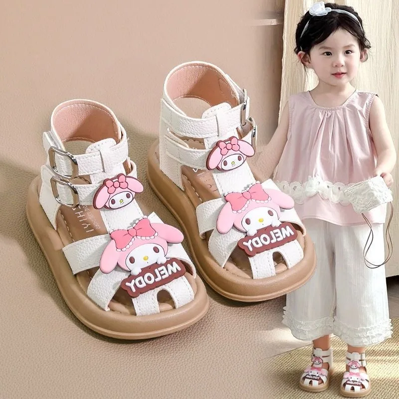 

Детские сандалии Girly Heart My Melody в стиле аниме Kawaii Sanrio, лето 2021, милые модные туфли принцессы на мягкой подошве, подарки