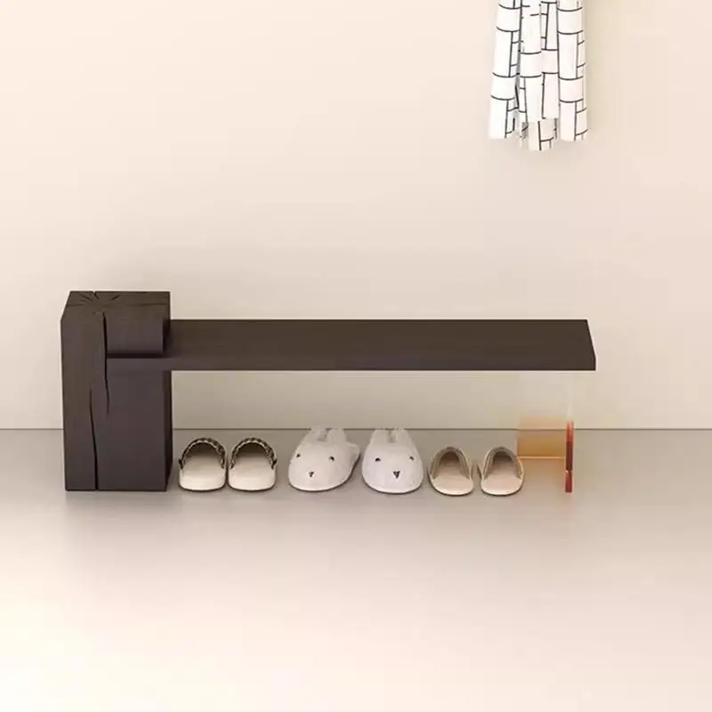 Wabi-sabi نمط خشب متين مقعد طويل بسيط نهاية السرير غرفة المعيشة مقعد الطعام الإقامة المنزلية بقية البراز مأدبة أثاث المنزل TYLB