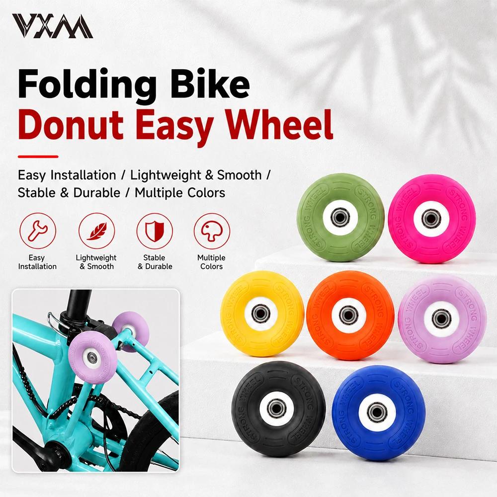 Easywheel Bicyle Easy Silent Wheels With Bolt Ultralight for Brompton Folding Bike Rack Accessoriesl Push Wheel Sweet Donut