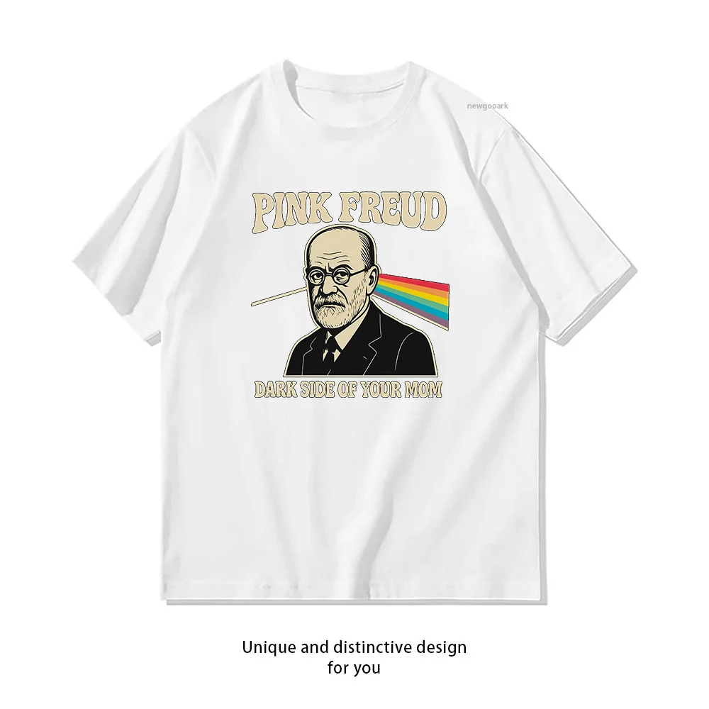 Camiseta clásica Pink Freud The Dark Side of Your Mom para hombre y mujer, camisetas gráficas de algodón de verano, ropa informal para adultos, camisetas, tops