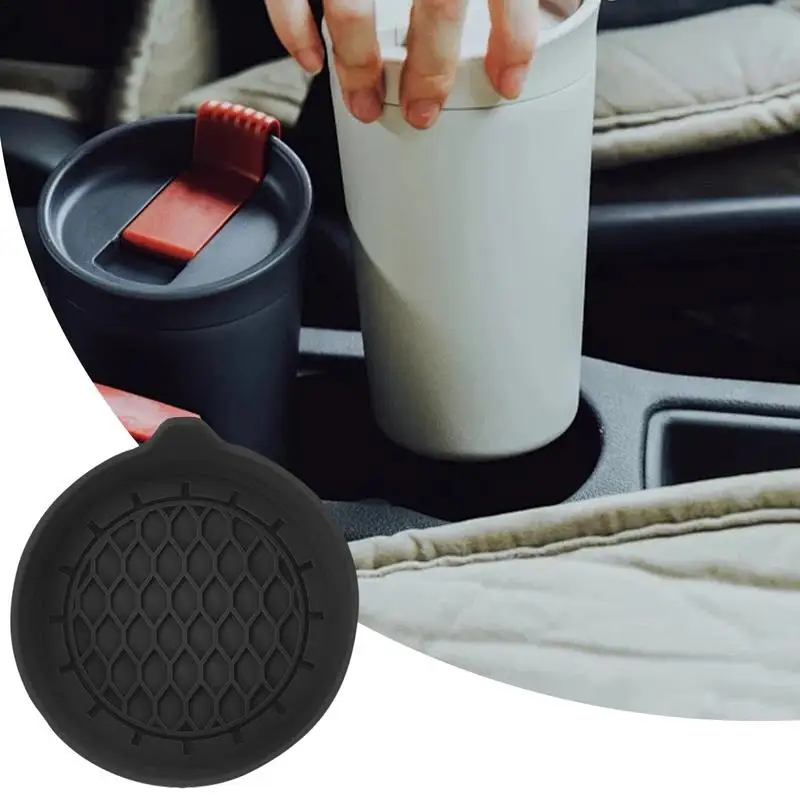 Car Coasters For Cup Holders Auto Non-Slip Cup Holder Coaster Water Resistant Anti-Scratch Thick Silicone Car Cup Coaster For