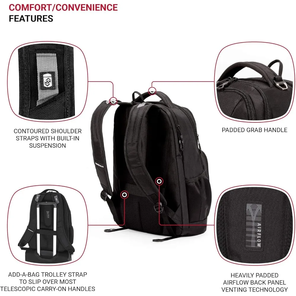 

5698 Laptop Backpack, Black, 17-Inch