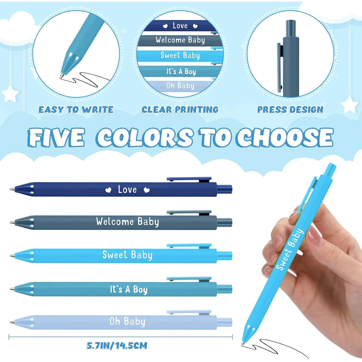 5/10 Pcs Baby Baptism Party Multi-Color Ballpoint Pens As A Souvenir For Party Guests And Friends As Holiday Practical Gifts