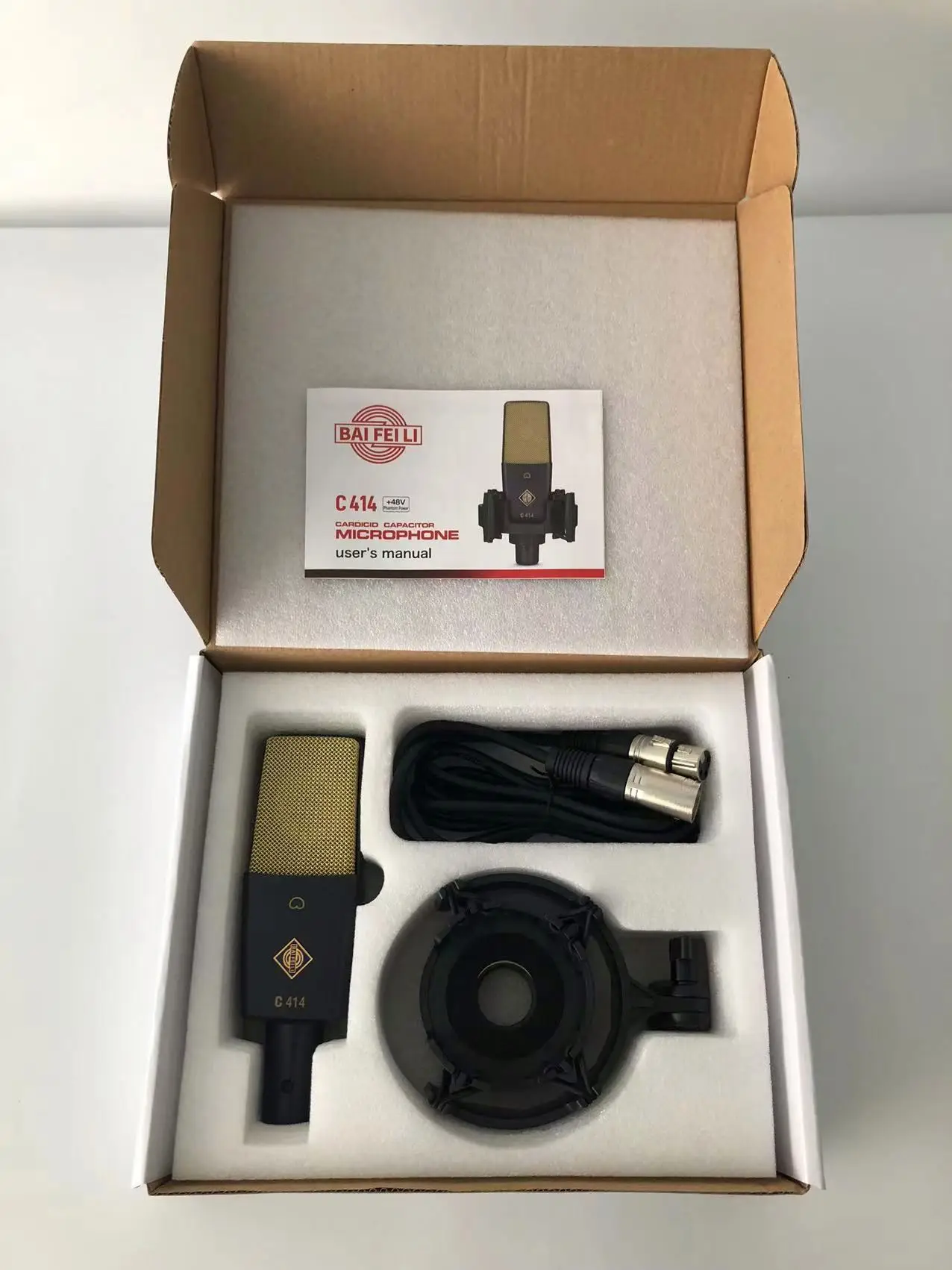 BAIFEILI C414 Professional Condenser Mic Studio Singing Microphone for Karaoke Podcast Recording Tiktok Live Streaming