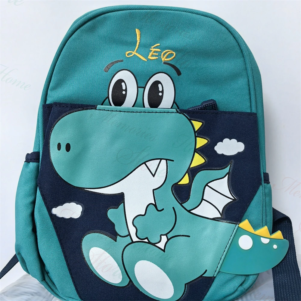 

Kid's Cartoon Dinosaur Backpack Personalized Name Children's Kindergarten Cute Schoolbag Custom Embroidered Children's Day Gift