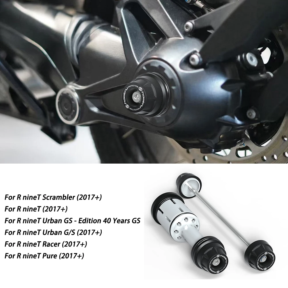 

Rear Front Axle Fork Crash Slider For BMW R NineT Scrambler Urban Racer 2017-2025 Motorcycle Wheel Protector