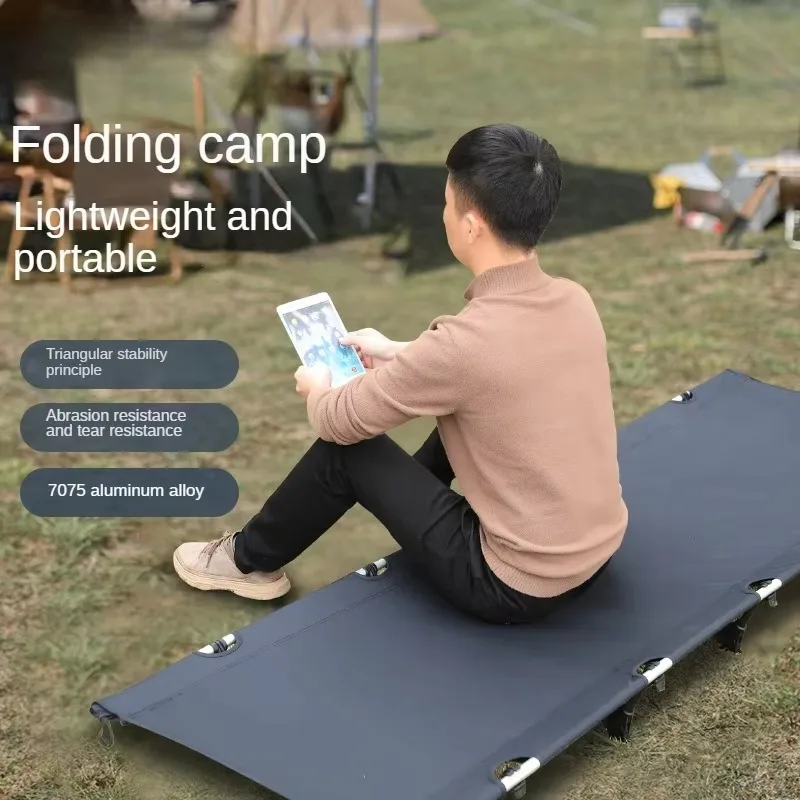 

Outdoor camping easy to carry large size folding camping travel rest camp bed office lunch break folding bed