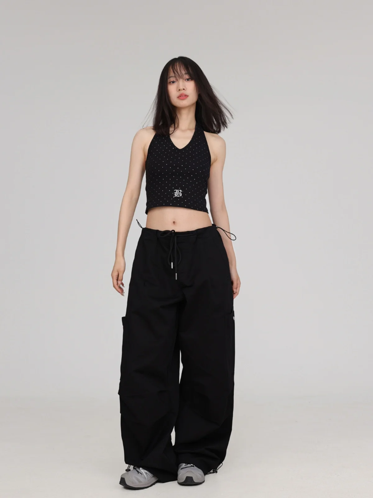 CBXLAB Street Dance Sle Bla Ne Hanging Vest Women's Summer Sexy Girl Jazz Dance K Top Sexy Strap Trendy ort Sve