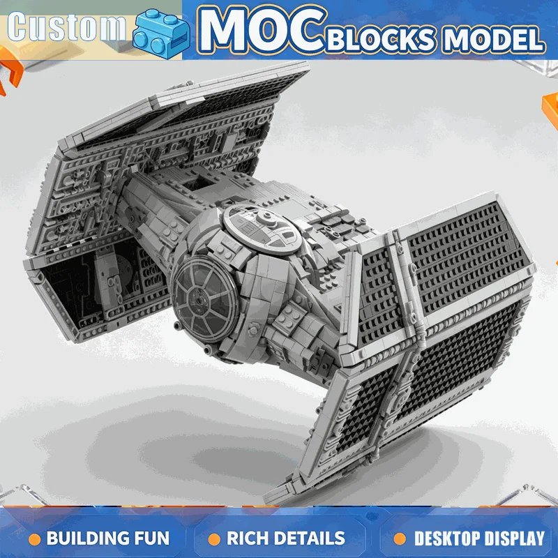 3444PCS MOC Space Galactic Fighter Spacecraft Model Building Blocks DIY Assembly Educational Creative Display Collection Gifts