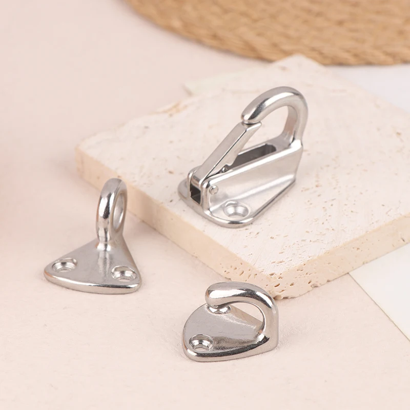 2PCS Stainless Steel Spring Locked Hook Marine Boat Spring Snap Attach Rope Fending Hook Boat Hardware Accessories