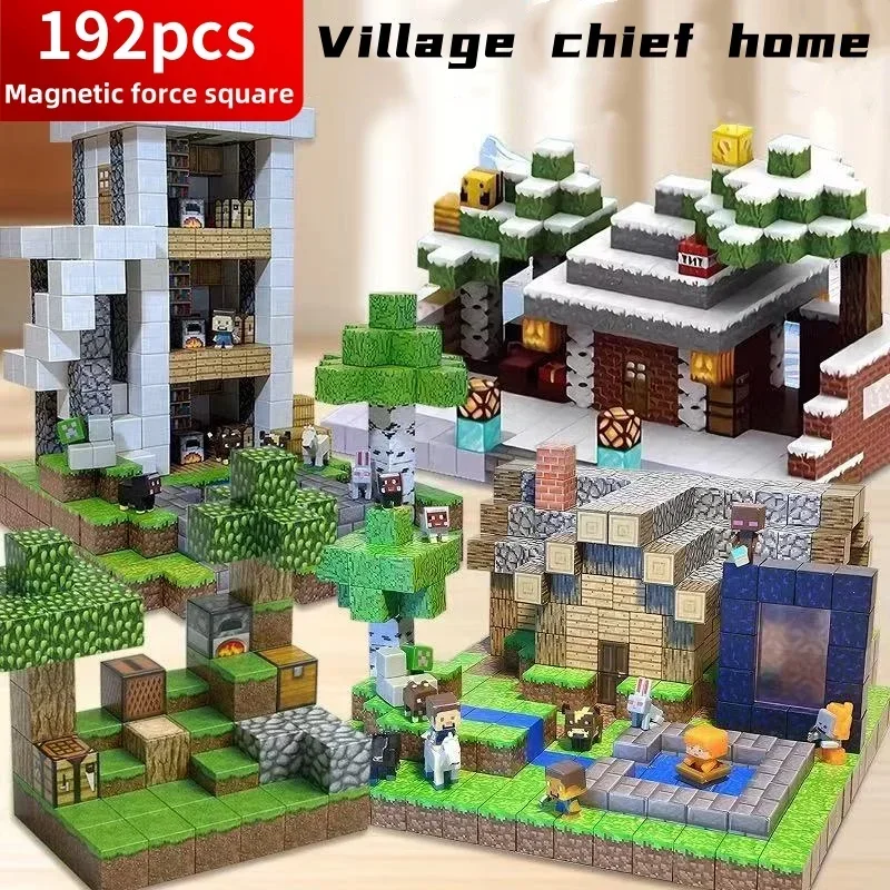 

New 192PCS Magnetic Building Blocks Mine Magnet World Set Toys STEM Montessori Stacking Cubes Construction Set Christmas Gift