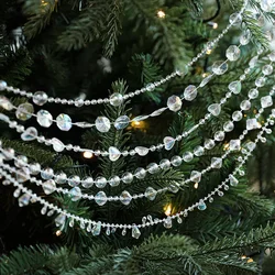 Christmas tree bead 5M crystal snowflake love ball pendant DIY New Year wedding acrylic bead transparent string of beads chain
