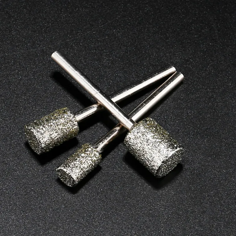 1pc ou 1 conjunto de diamante cilindro-em forma de broca elétrica cabeça de polimento motosserra apontador rebarba arquivo de pedra serra de