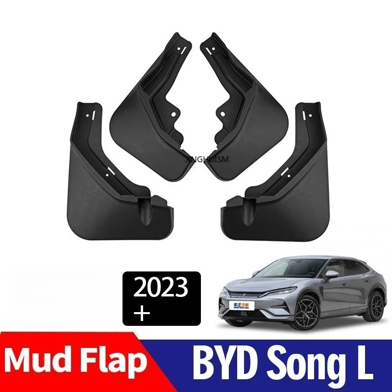 Mudguards FOR BYD Song L EV 2023-2025 Car Mud Flaps Splash Guards ABS Black Exterior Modification Accessory Anti Mud Sand
