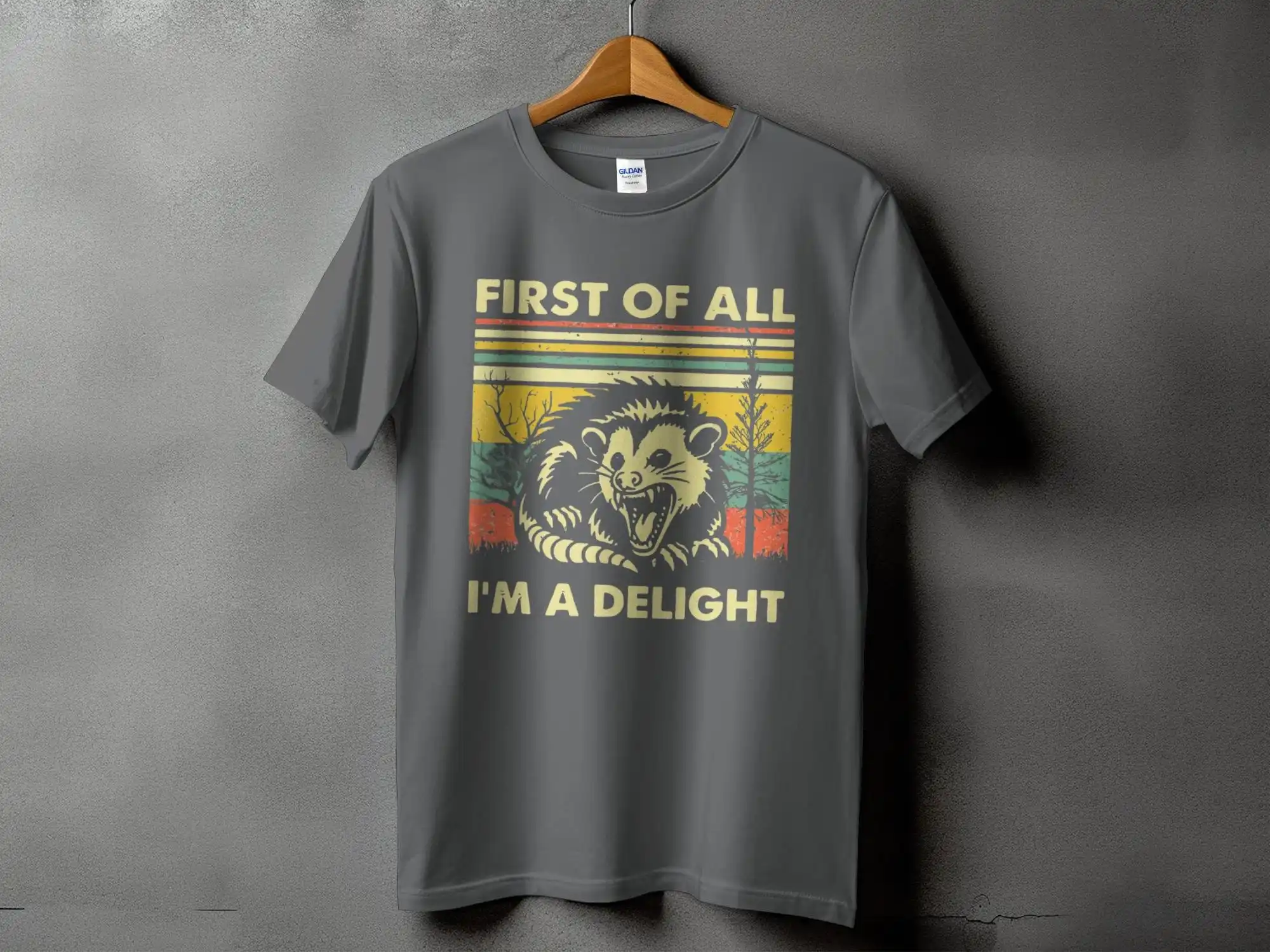 First Of All I'm A Delight T shirts Comfort Colors Funny Opossum Shirt Possum Lover Angry